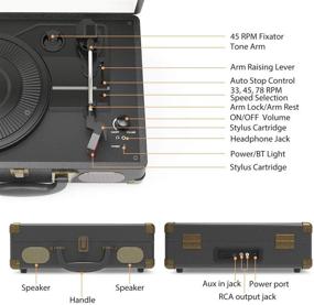 img 3 attached to Винтажный проигрыватель грампластинок с Bluetooth: проигрыватель с 3 скоростями, встроенные динамики, выходы RCA.