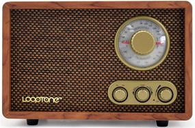 img 4 attached to 📻 Retro LoopTone AM FM Radio - Bluetooth Speaker, Vintage Wooden Table Radio for Kitchen Living Room with Rotary Knob
