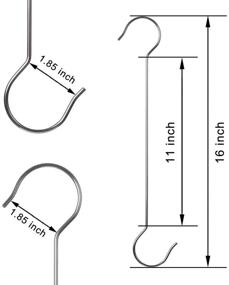 img 2 attached to 🔗 Premium 12-Pack Stainless Steel Large Size Hooks - S Shape Long Hooks for Heavy-Duty Use (7.8")