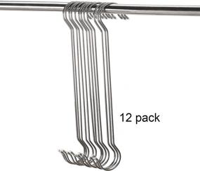 img 1 attached to 🔗 Premium 12-Pack Stainless Steel Large Size Hooks - S Shape Long Hooks for Heavy-Duty Use (7.8")