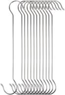 🔗 premium 12-pack stainless steel large size hooks - s shape long hooks for heavy-duty use (7.8") logo