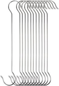 img 4 attached to 🔗 Premium 12-Pack Stainless Steel Large Size Hooks - S Shape Long Hooks for Heavy-Duty Use (7.8")