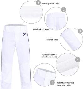 img 2 attached to Youper Boys' Baseball Utility Pants: The Perfect Belted Relaxed Fit Clothing