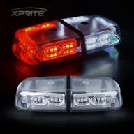 xprite мини-лампы мигалки для крыши 36 led - белый и красный аварийный предупредительный световой сигнал для безопасности транспортных средств, строительных грузовиков, машин для снегоуборки - с высокой интенсивностью, магнитным основанием. логотип