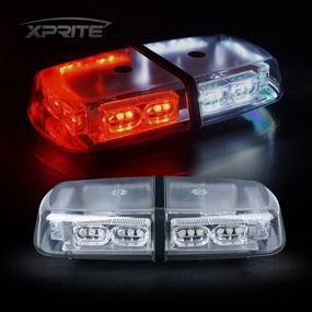 img 4 attached to Xprite Мини-лампы мигалки для крыши 36 LED - Белый и Красный аварийный предупредительный световой сигнал для безопасности транспортных средств, строительных грузовиков, машин для снегоуборки - С высокой интенсивностью, магнитным основанием.