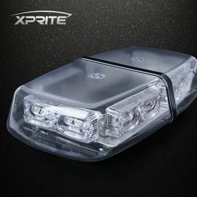 img 3 attached to Xprite Мини-лампы мигалки для крыши 36 LED - Белый и Красный аварийный предупредительный световой сигнал для безопасности транспортных средств, строительных грузовиков, машин для снегоуборки - С высокой интенсивностью, магнитным основанием.