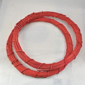 img 2 attached to 🎨 Vibrant and Versatile: Ougual DIY Crafts 12-Inch Red Rattan Coloring Wreaths - 2 Pack