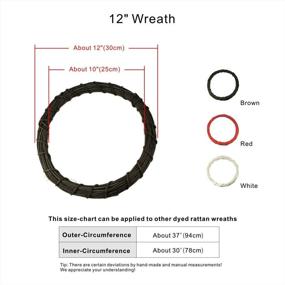 img 1 attached to 🎨 Vibrant and Versatile: Ougual DIY Crafts 12-Inch Red Rattan Coloring Wreaths - 2 Pack