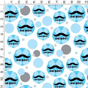 img 1 attached to 🎁 Premium Funny Mustache Baby Boy Shower Gift Wrap: Oh Boy Blue Argyle Wrapping Paper Roll