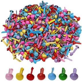 img 4 attached to 📎 Pengxiaomei 500 Pcs Mini Brads: Metal Brad Paper Fastener Set for Scrapbooking Crafts, in Assorted Vibrant Colors