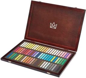 img 3 attached to 🎨 KINGART Soft Pastels Set of 72 Unique Colors with Espresso Stained Hardwood Case and Sleek Silver Hinges/Clasp