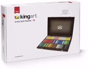 img 4 attached to 🎨 KINGART Soft Pastels Set of 72 Unique Colors with Espresso Stained Hardwood Case and Sleek Silver Hinges/Clasp