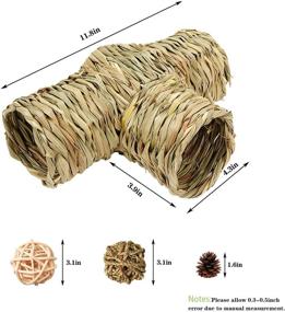 img 3 attached to Kuniklo Hamster Hideaway Grass Tunnel Toy: Natural, Lightweight Hideout 🐹 for Small Animals - Perfect for Hamsters, Guinea Pigs, Ferrets, and More!