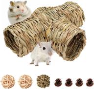 kuniklo hamster hideaway grass tunnel toy: natural, lightweight hideout 🐹 for small animals - perfect for hamsters, guinea pigs, ferrets, and more! логотип