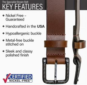 img 3 attached to 👔 Nickel Leather Men's Accessories: Specialized Brown Belt for Fashion-Forward Gentlemen