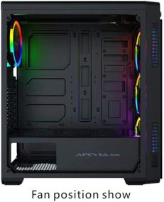 img 1 attached to Apevia Aura-P-BK Mid Tower Gaming Case: Full-Size Tempered Glass Panels, RGB Fans, Black Frame