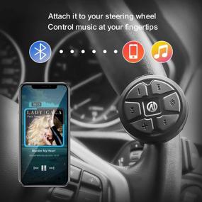 img 1 attached to 🔘 Recoil Waterproof Bluetooth Media Button: Steering Wheel Remote Control for iPhone 11, X/XS/XR, iPad Pro, Samsung Galaxy S10 Plus/S10