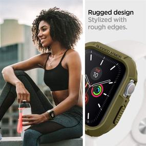 img 2 attached to Чехол Spigen Rugged Armor для Apple Watch 44 мм серии 6/SE/5/4 - Оливково-зеленый: Премиум защита и стиль!