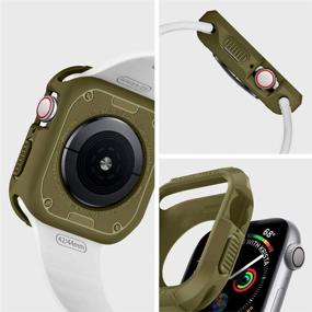 img 3 attached to Чехол Spigen Rugged Armor для Apple Watch 44 мм серии 6/SE/5/4 - Оливково-зеленый: Премиум защита и стиль!