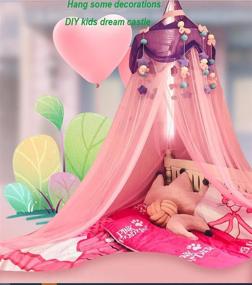 img 1 attached to Nattey Comfort Blue Star Lace Mosquito Net Bed Canopy Curtain for Girls: Purple and Pink Bed Canopy for Girls Bed with Fire Retardant Fabric