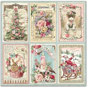 img 1 attached to 🎄 Stamperia 12x12 Pink Christmas 2020 Paper Pad - 10 Double Sided Sheets