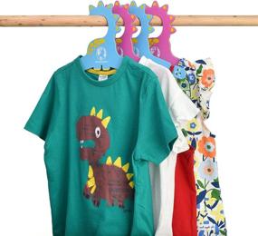 img 1 attached to 10-Pack Eco-Friendly Dinosaur Blue Baby Boys Clothes Hangers for Closet Organization, 11 Inch - Save the Earth!