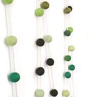 🎉 misscrafts felt ball garland: 9.8 feet of colorful wool roving pom pom garland for baby shower, grand opening, st. patrick's day, and room decor in spring green logo