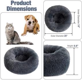 img 1 attached to 🐾 ZHIXJIA Calming Donut Dog Bed & Cat Beds - Anti-Anxiety Cozy Round Bed for Small Medium Dogs & Cats - Soft & Washable Plush Cushion - Indoor Sleeping & Hugging Therapy