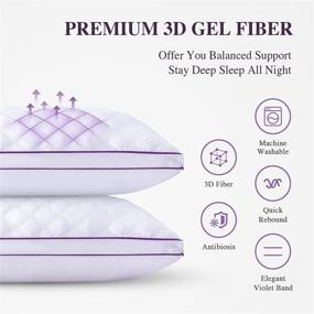img 3 attached to 🛏️ Amaredom King Size Bed Pillows - 2 Pack, Hypoallergenic, Adjustable Height for Side, Back, and Stomach Sleepers - Violet (20x35)