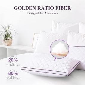 img 2 attached to 🛏️ Amaredom King Size Bed Pillows - 2 Pack, Hypoallergenic, Adjustable Height for Side, Back, and Stomach Sleepers - Violet (20x35)