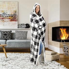 img 4 attached to Safdie Co Hooded Blanket Wearable Bedding in Blankets & Throws