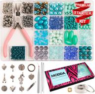 turquoise jewelry making kits for adults, teens, girls, beginners, and women - includes instructions, tools, beads, charms for necklace, earring, and bracelet making - modda jewelry making supplies logo