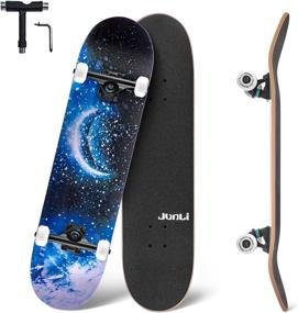 img 4 attached to 🛹 Junli Standard Skateboards Complete Skateboard: Experience Skateboarding Perfection