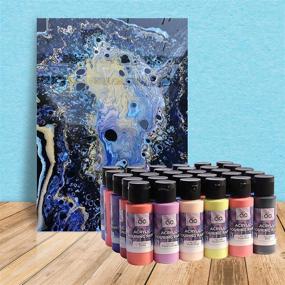 img 3 attached to 🎨 Vibrant Acrylic Pouring Paint Set: 30 Colors of High Flow, Metallic, Neon & Pastel Paints - Pre Mixed, Ready to Use for Canvas, Paper, and More!