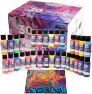 🎨 vibrant acrylic pouring paint set: 30 colors of high flow, metallic, neon & pastel paints - pre mixed, ready to use for canvas, paper, and more! logo