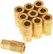 🔧 sungator 1/4-inch brass female industrial coupler, 10-pack npt female quick connector air coupler set with convenient storage case логотип