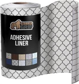 img 4 attached to 🦍 Gorilla Grip Peel and Stick Adhesive Removable Easy Install Liner for Books, Drawers, Shelves, Crafts, Vinyl Kitchen Décor Paper Cover, 11.8 in x 20 FT Roll, Slate White - Better SEO