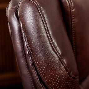 img 1 attached to 🪑 Serta Big and Tall Executive Office Chair: Wood Accents, Adjustable High Back, Ergonomic Lumbar Support - Bonded Leather, Chestnut Brown