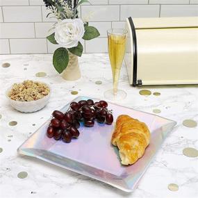 img 2 attached to 🎉 Iridescent Foil Paper Plates - Perfect for Party Decor, Square (10 In, 48 Pack)