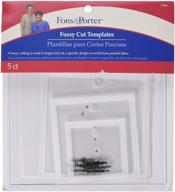 📐 fons & porter 7764 fussy cut templates: 2-inch to 6-inch squares, 5-count logo