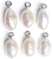 6-piece bulk wholesale freshwater baroque cultured pearl pendant charms for jewelry making logo