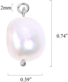 img 1 attached to 6-Piece Bulk Wholesale Freshwater Baroque Cultured Pearl Pendant Charms for Jewelry Making