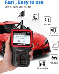 img 3 attached to 🚗 WOHO OBD2 Scanner - Car Code Reader Fixed Car Diagnostic Tool - Automotive OBD Check Engine Tools - Read & Erase Fault Codes - Check Emission Monitor Status - CAN Vehicles Diagnostic Scan Tool
