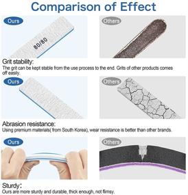 img 1 attached to 🔧 Комплект премиум класса: 12 шт. Наждачные пилки 80/80 запил - профессиональные инструменты для маникюра акриловых ногтей