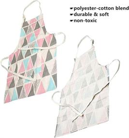 img 1 attached to Mommy and Me Cooking Aprons Set, 2 Pack with 👩 Pockets for Kids and Adults - Ideal for Baking, Painting, Gardening