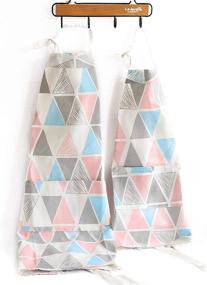 img 4 attached to Mommy and Me Cooking Aprons Set, 2 Pack with 👩 Pockets for Kids and Adults - Ideal for Baking, Painting, Gardening