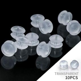 img 1 attached to 🔒 Secure and Hypoallergenic: Western City 10-Piece Clear Earring Backs made of Safety Medical Silicone