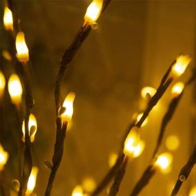 img 2 attached to 🌿 Enhance Your Indoor and Outdoor Décor with Vanthylit Lighted 33 Inches 3PK Twig Branches: Waterproof, 90LEDs, Brown Willow Branch Lights with Adapter