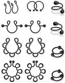 img 4 attached to Goerhsjie Non Piercing Nipplerings Piercings Stainless Women's Jewelry for Body Jewelry