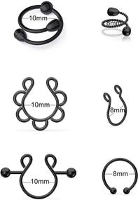 img 2 attached to Goerhsjie Non Piercing Nipplerings Piercings Stainless Women's Jewelry for Body Jewelry
